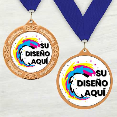 Medalla de Metal Personalizada de 2.5" con Cinta MDL751
